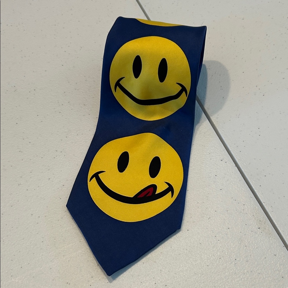 Joe Boxer Blue and Yellow Smiley Tie